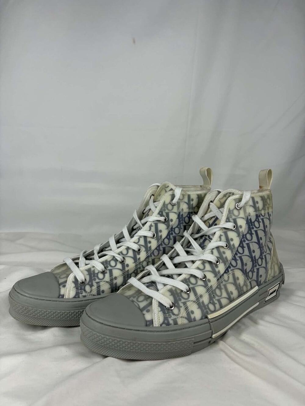 Dior B23 High Dior Oblique High Top Sneaker Blue Grey Mens US 14 SPB-EB 367939